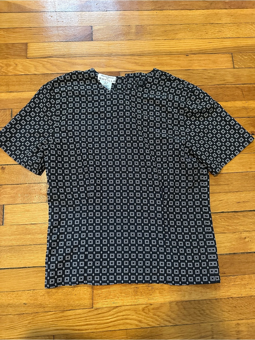 ravel Black Short-Sleeve Geo Print Shirt